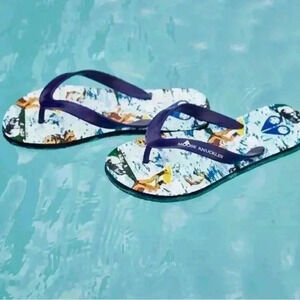 Moose Knuckles Rubber Flip Flops With  Surfer Print Spring 2017